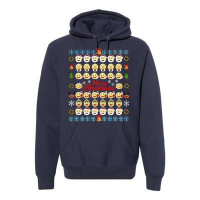 Smiley Faces Ugly Christmas Sweater Premium Hoodie