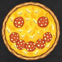 Smiley Pizza 7 Panel Mesh Trucker Snapback Hat