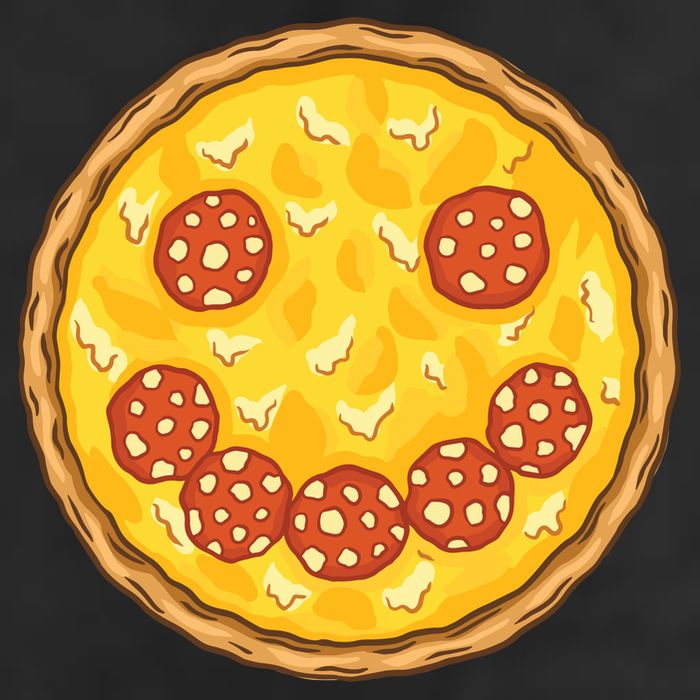 Smiley Pizza 7 Panel Mesh Trucker Snapback Hat