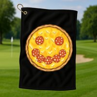 Smiley Pizza Golf Towel