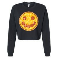 Smiley Pizza Cropped Pullover Crew