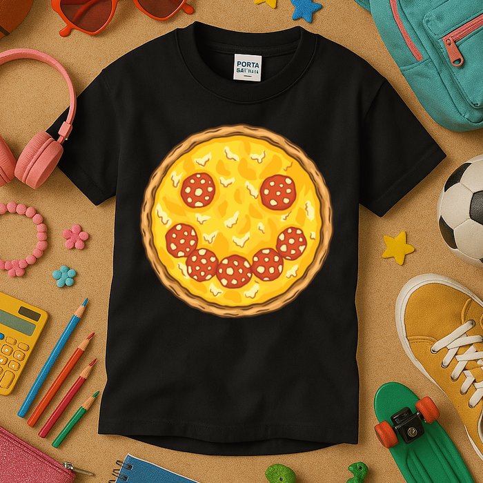 Smiley Pizza Kids T-Shirt