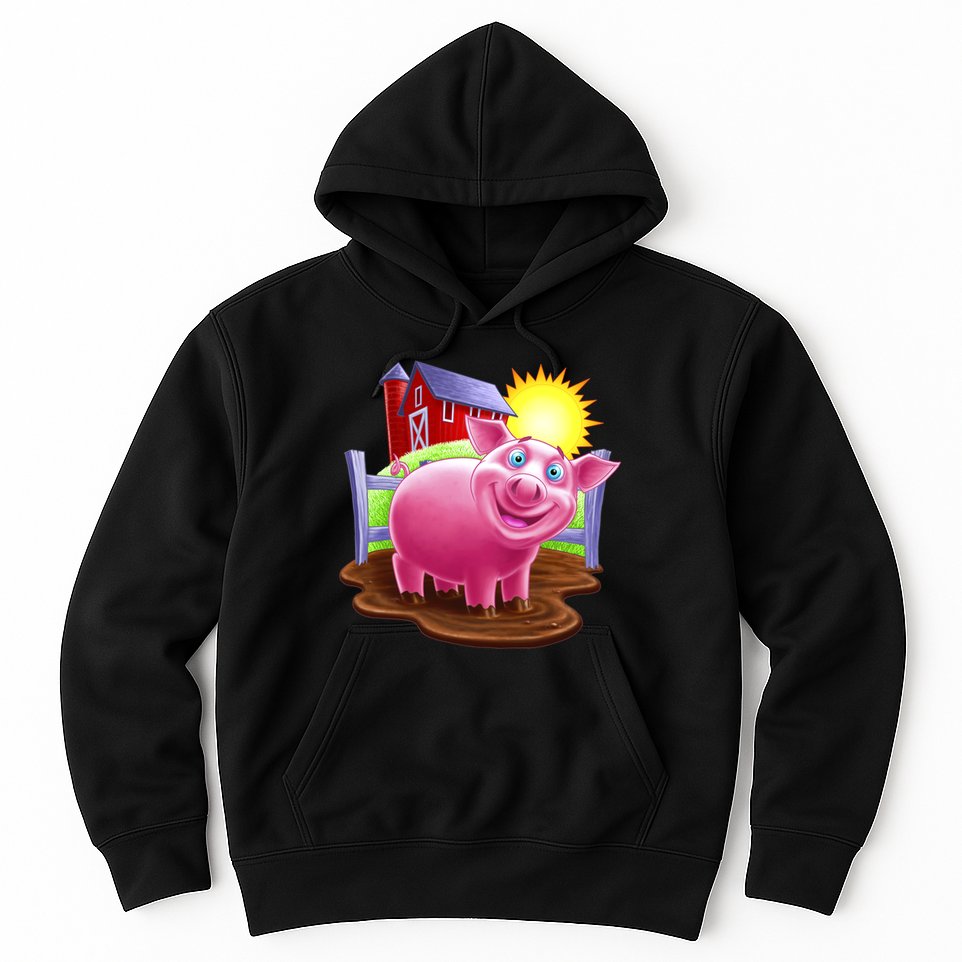 Smiling Farm Pig Hoodie