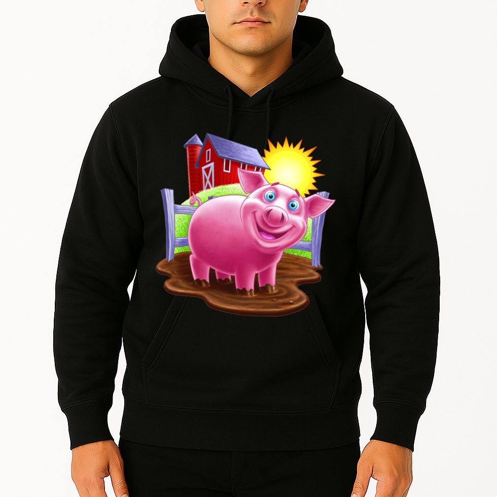 Smiling Farm Pig Hoodie