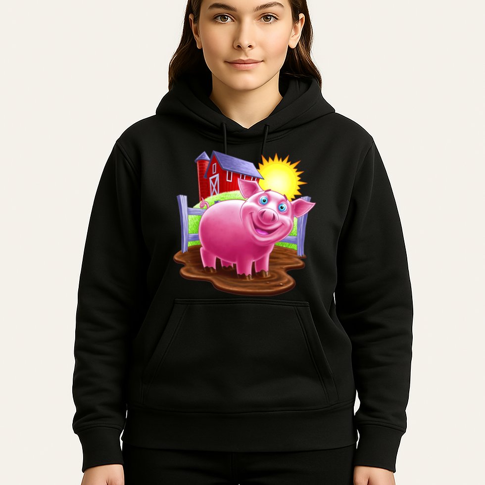 Smiling Farm Pig Hoodie