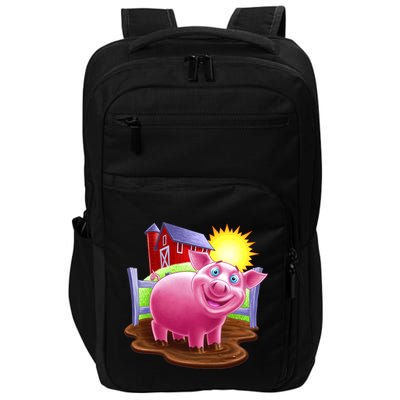 Smiling Farm Pig Impact Tech Backpack