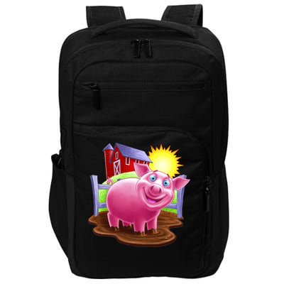 Smiling Farm Pig Impact Tech Backpack