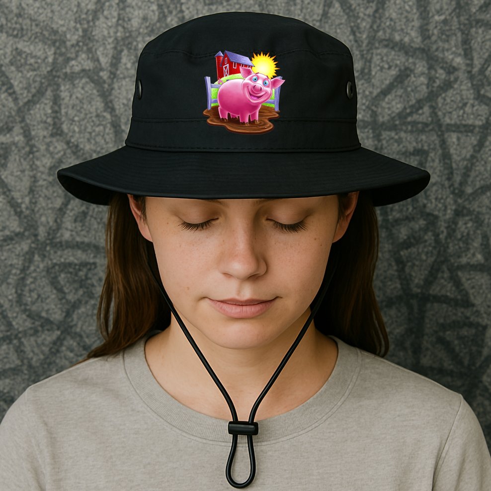 Smiling Farm Pig Bucket Hat