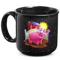 Smiling Farm Pig 15oz Campfire Ceramic Mug