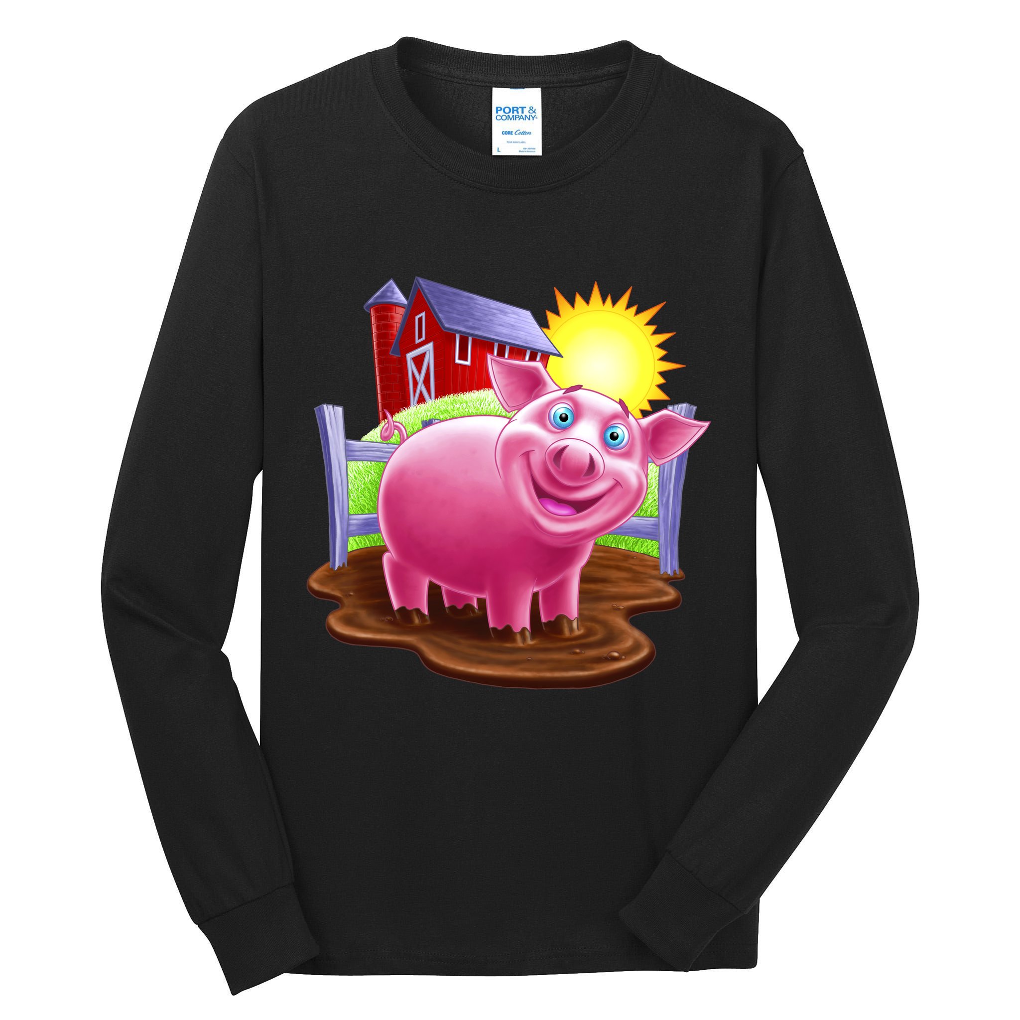 Smiling Farm Pig Tall Long Sleeve T-Shirt
