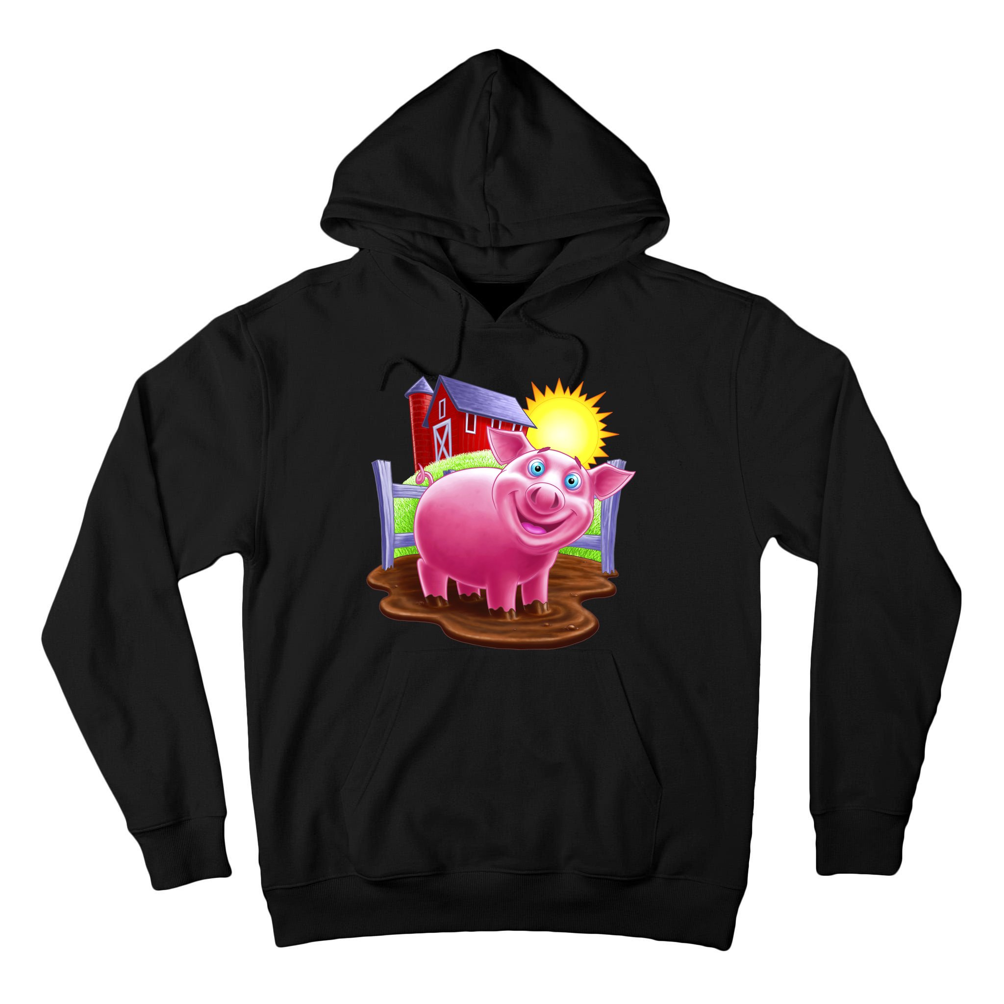 Smiling Farm Pig Tall Hoodie
