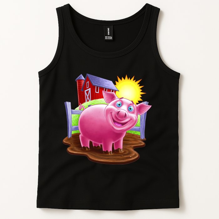 Smiling Farm Pig Tank Top