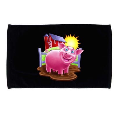 Smiling Farm Pig Microfiber Hand Towel