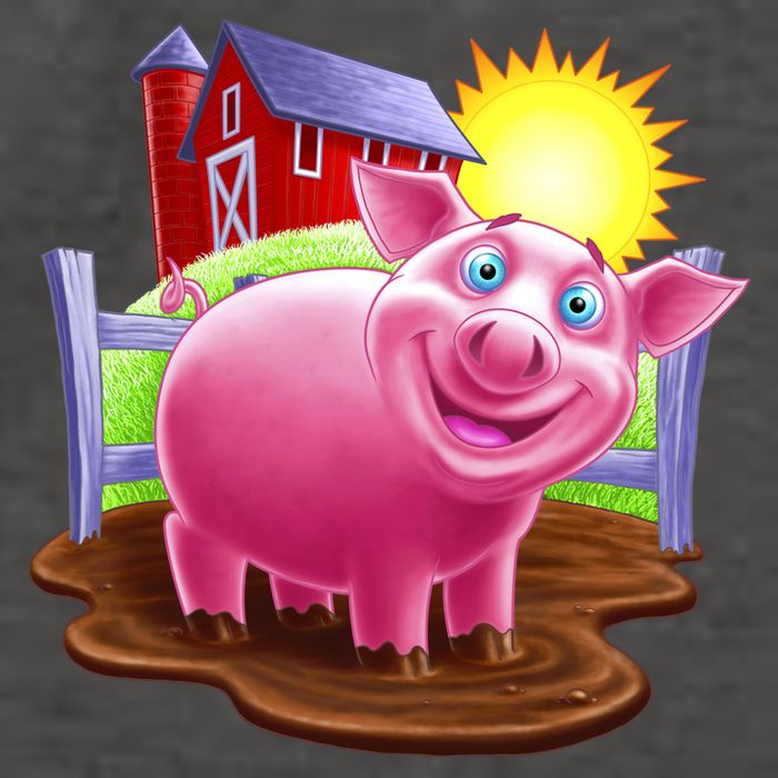 Smiling Farm Pig Vector Backpack