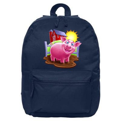 Smiling Farm Pig 16 in Basic Backpack