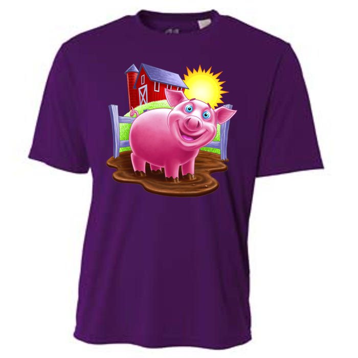 Smiling Farm Pig Cooling Performance Crew T-Shirt