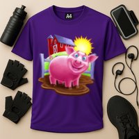 Smiling Farm Pig Performance Shirt