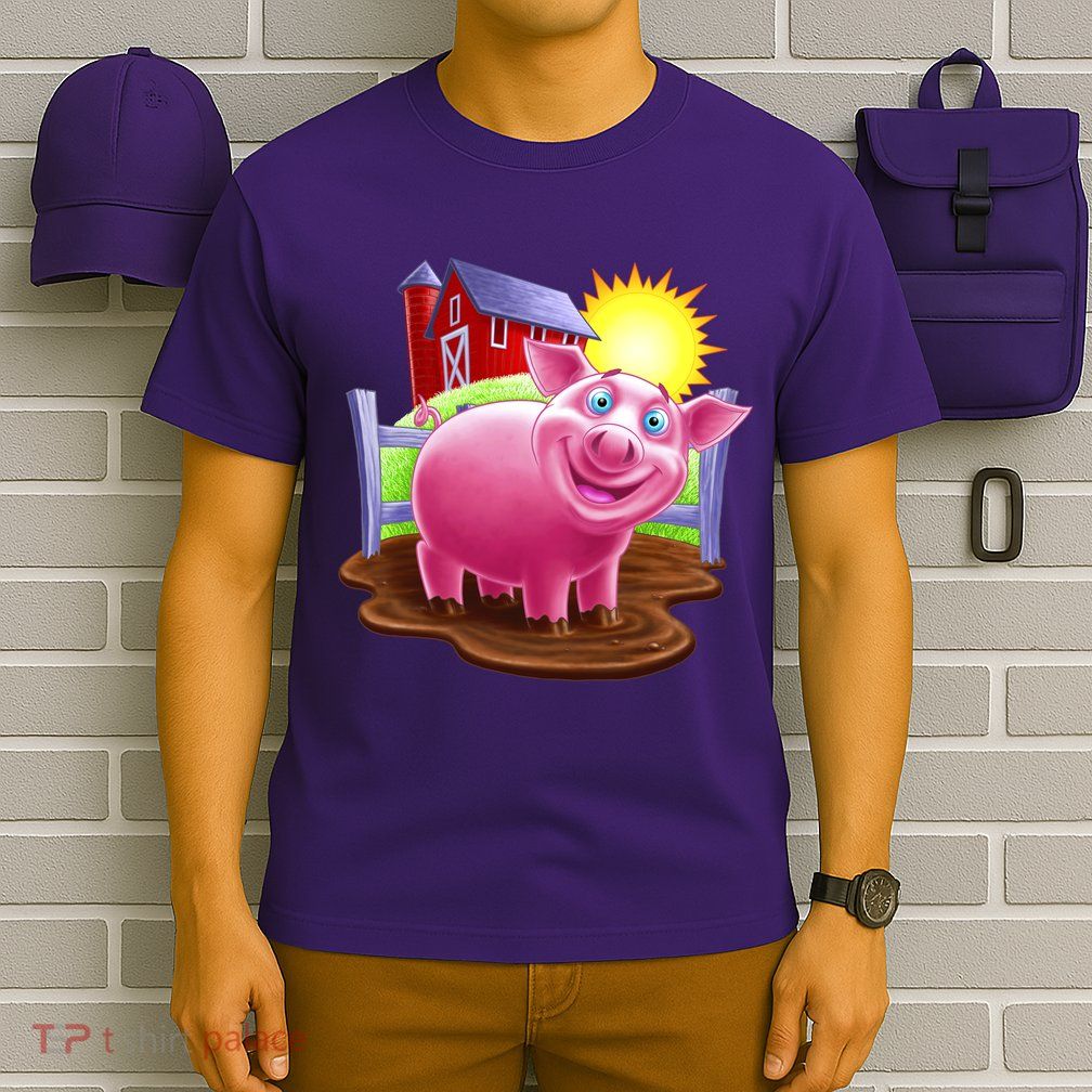 Smiling Farm Pig T-Shirt