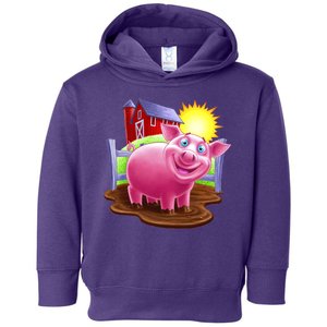 Smiling Farm Pig Toddler Hoodie