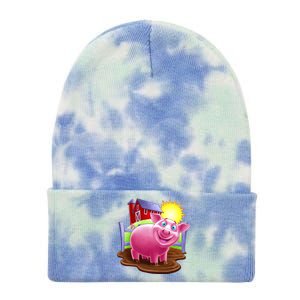 Smiling Farm Pig Tie Dye 12in Knit Beanie