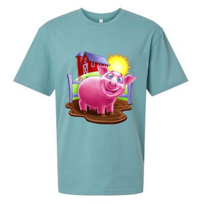 Smiling Farm Pig Sueded Cloud Jersey T-Shirt