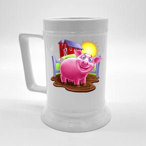 Smiling Farm Pig Beer Stein