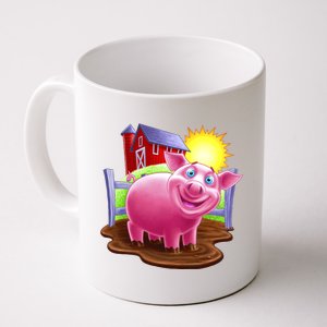 Smiling Farm Pig Coffee Mug