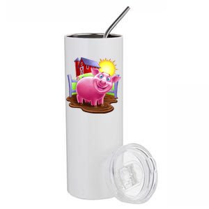 Smiling Farm Pig Stainless Steel Tumbler