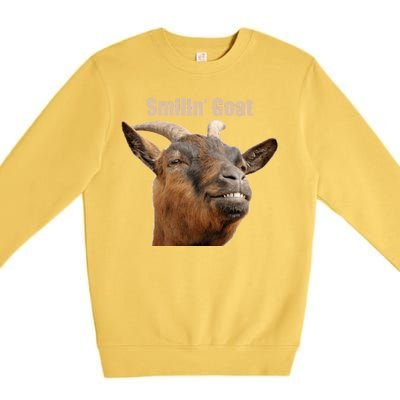 Smiling Goat Funny Premium Crewneck Sweatshirt