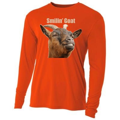 Smiling Goat Funny Cooling Performance Long Sleeve Crew