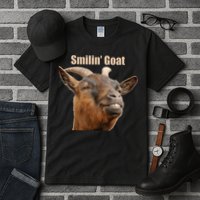 Smiling Goat Funny Tall T-Shirt