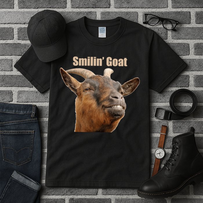 Smiling Goat Funny Tall T-Shirt