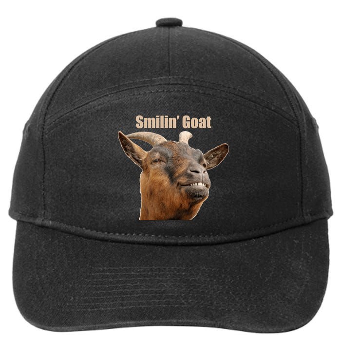 Smiling Goat Funny 7-Panel Snapback Hat