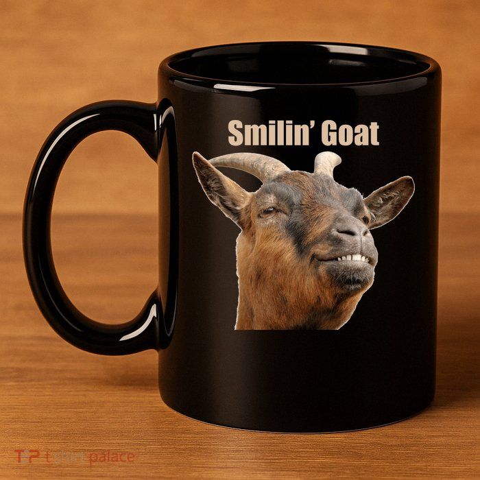 Smiling Goat Funny 11oz C Handle Ceramic Mug