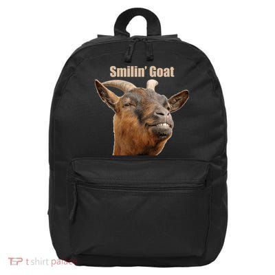 Smiling Goat Funny 16 in Basic Backpack