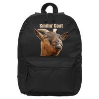 Smiling Goat Funny 16 in Basic Backpack