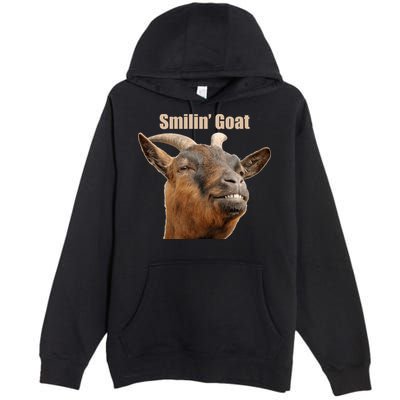 Smiling Goat Funny Premium Pullover Hoodie