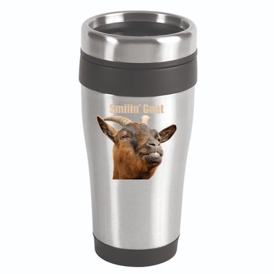 Smiling Goat Funny 16oz Travel Tumbler
