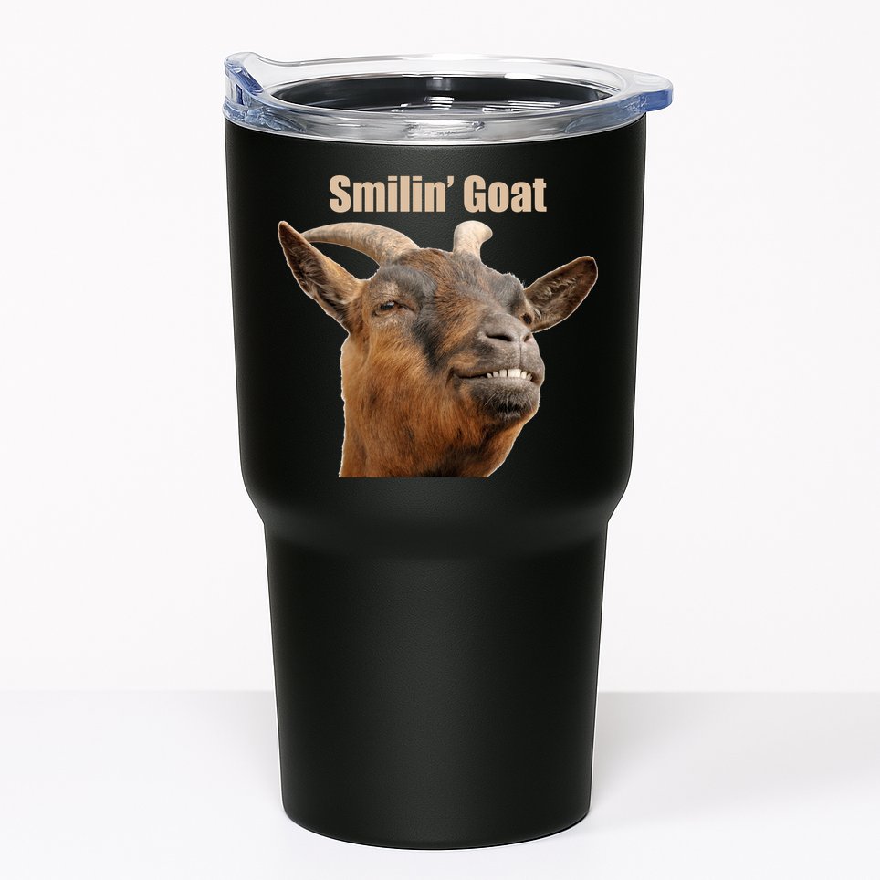 Smiling Goat Funny Tumbler