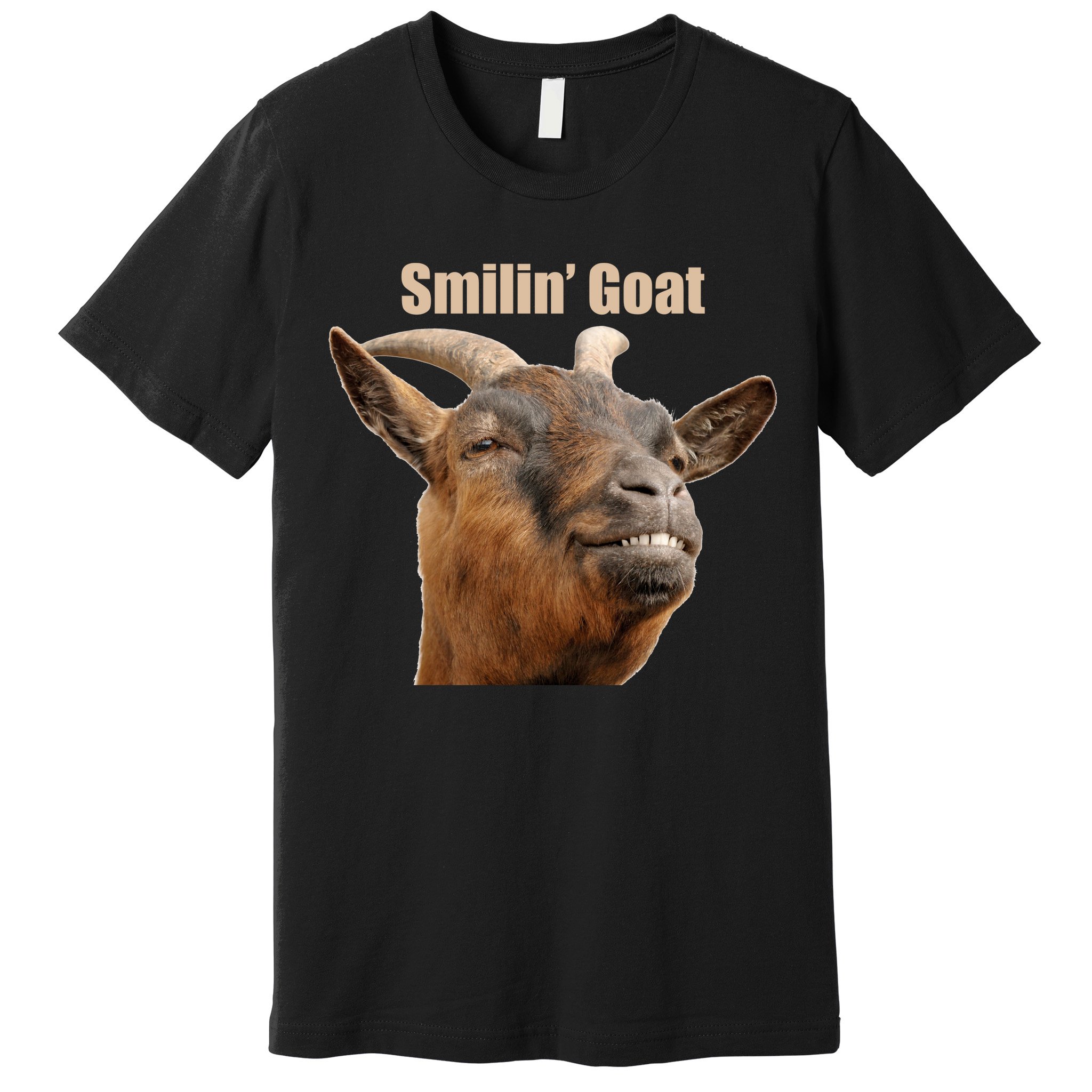 Smiling Goat Funny Premium T-Shirt