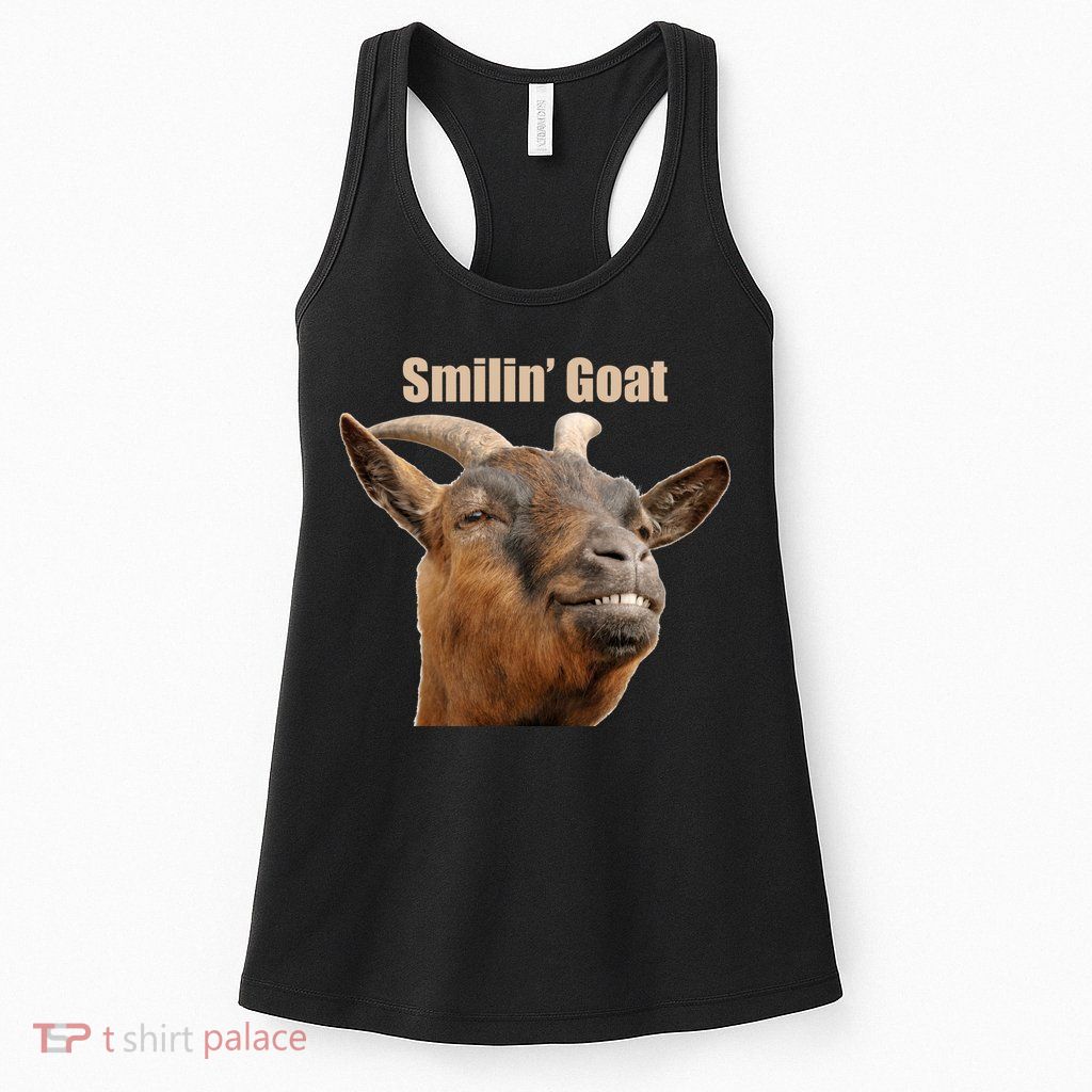 Smiling Goat Funny Womens Tank Top