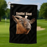 Smiling Goat Funny Golf Towel