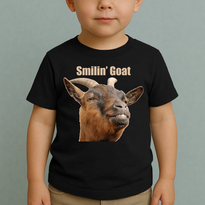 Smiling Goat Funny Toddler T-Shirt