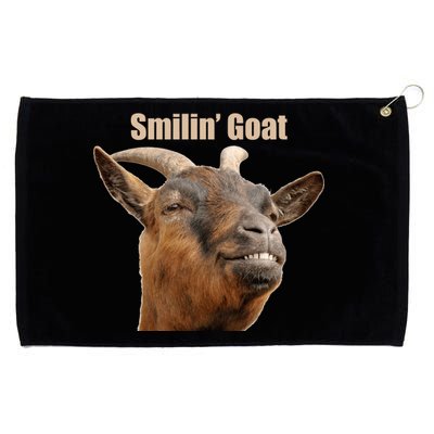 Smiling Goat Funny Grommeted Golf Towel