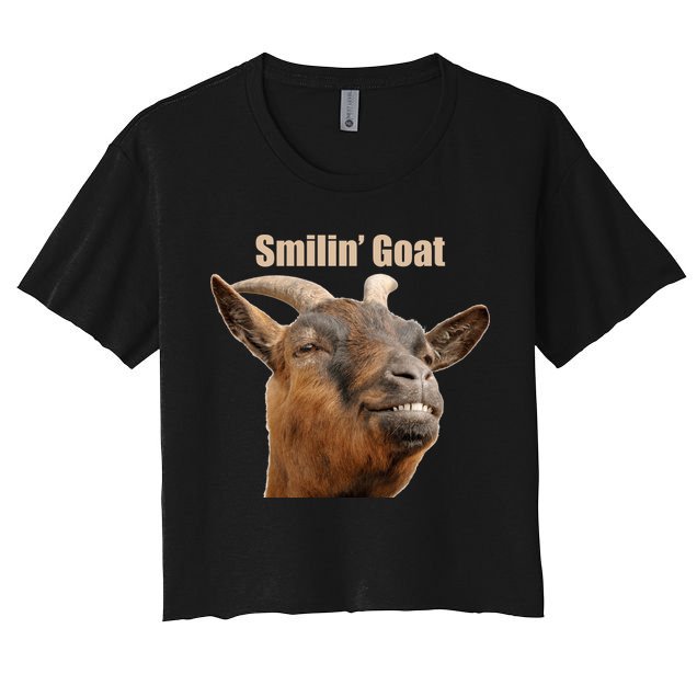 Smiling Goat Funny Crop Top