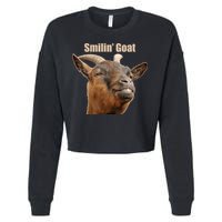 Smiling Goat Funny Cropped Pullover Crew