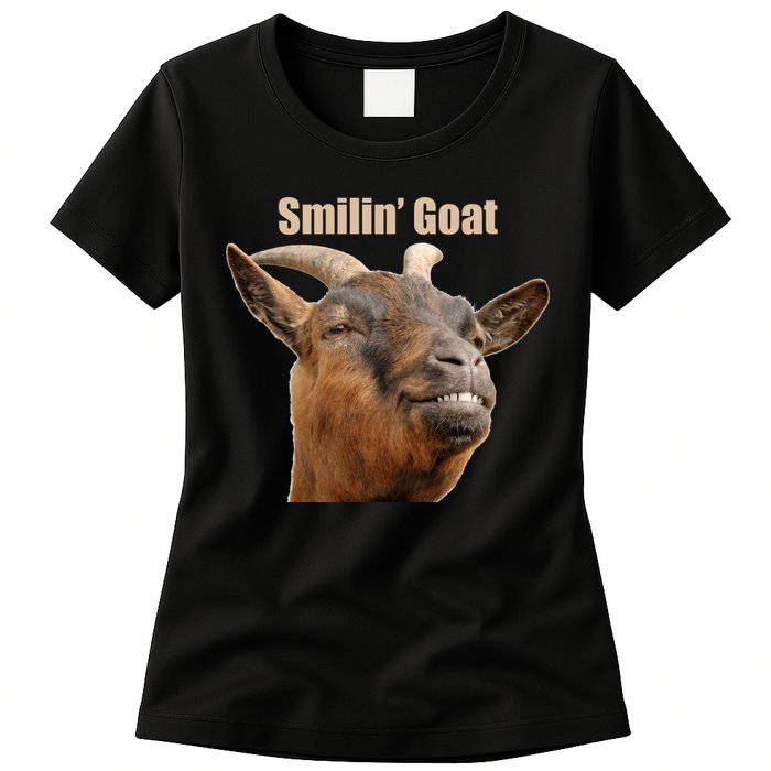 Smiling Goat Funny Womens T-Shirt