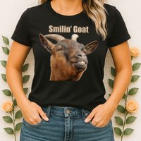 Smiling Goat Funny Womens T-Shirt