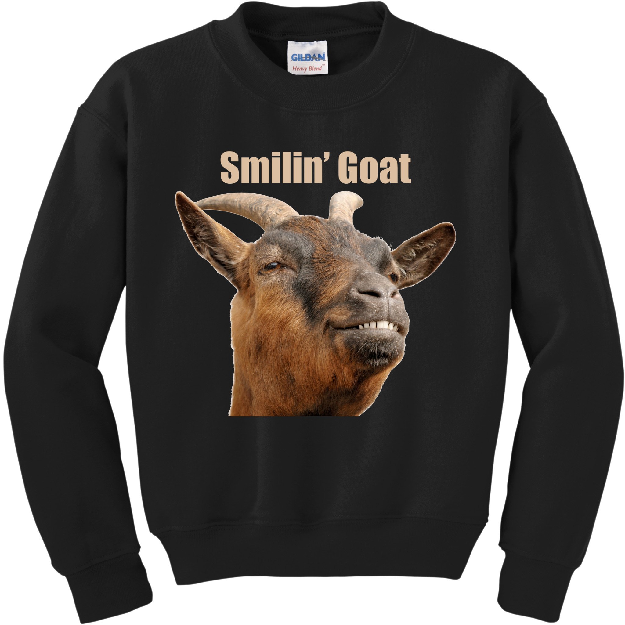 Smiling Goat Funny Kids Sweatshirt