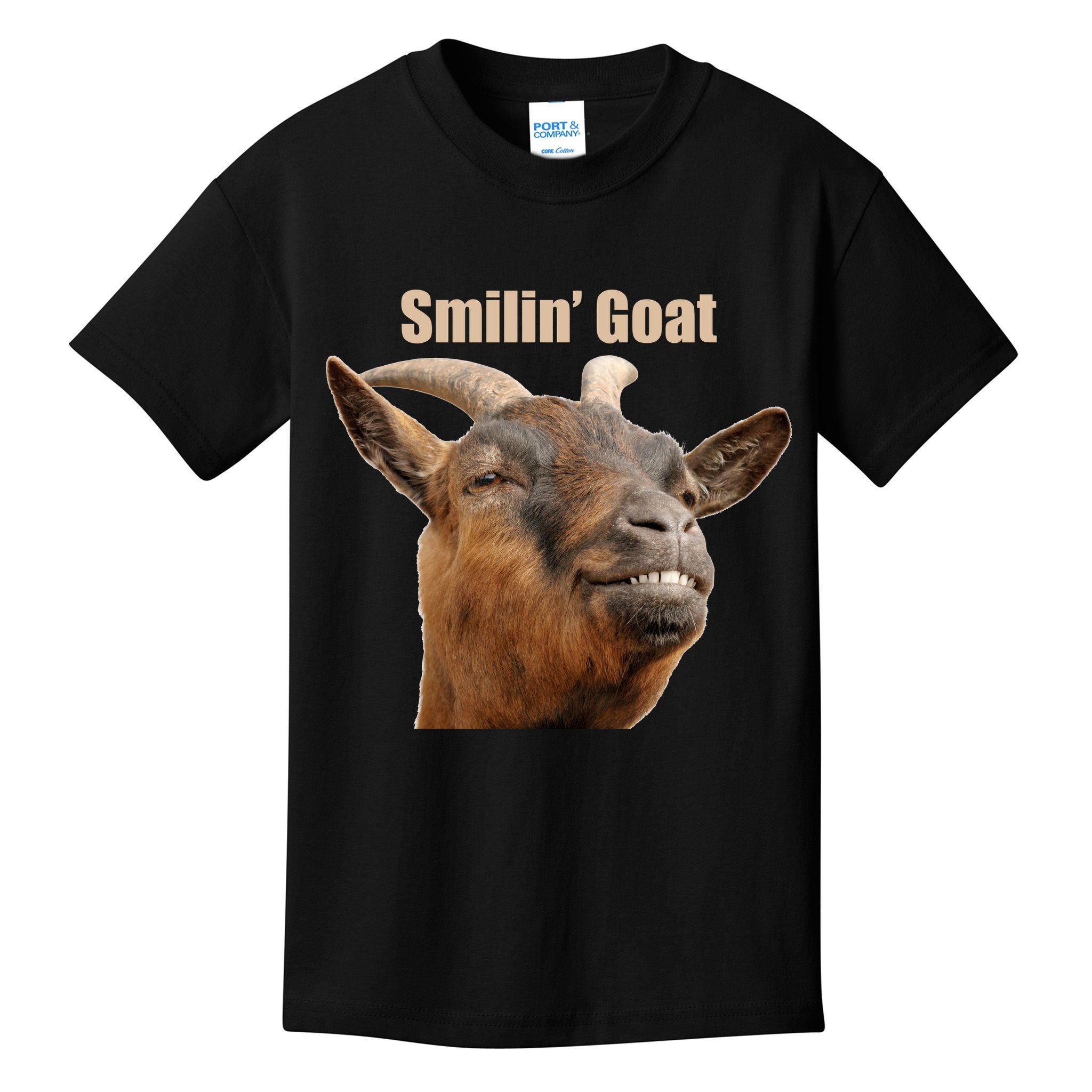 Smiling Goat Funny Kids T-Shirt